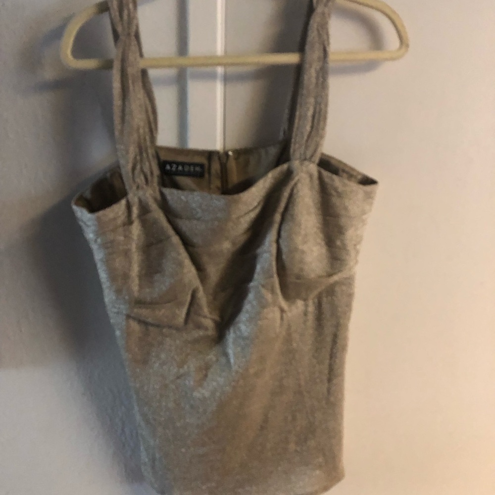 Golden Bustier Tank Top with Sleeveless Design